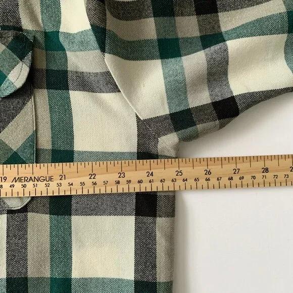 Vintage Plaid Flannel Button Up Long Sleeve Casual Shirt Fall Workwear Utility - Picture 6 of 9